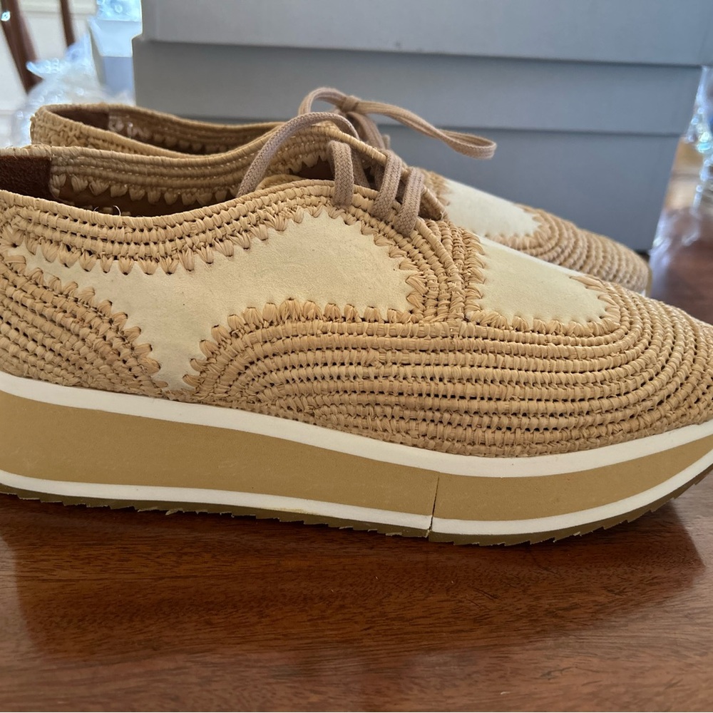 Robert Clergerie raffia and canvas sneakers - Picture 2 of 5